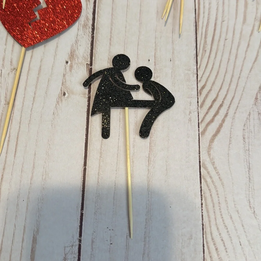 Divorced glitter, food picks